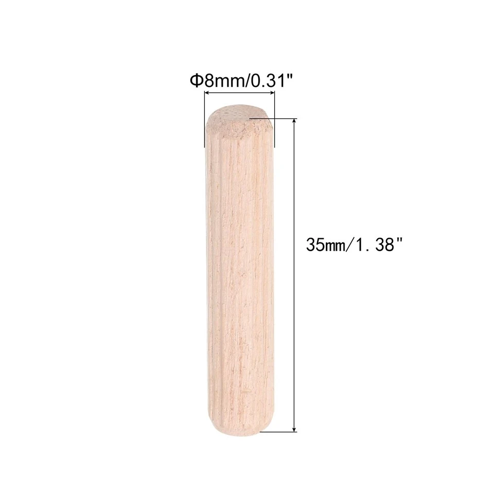 8x35mm Dowel Pins,Fluted Dowel Joints For Grooved Woodworking Furniture Craft